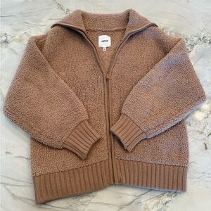 Aerie Tan fuzzy teddy jacket